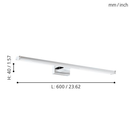 Eglo 79533 - LED-Spiegelbeleuchtung für Badezimmer SARNOR LED/11W/230V 60 cm IP44 Chrom