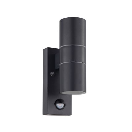 Eglo 79545 - LED-Outdoor-Wandleuchte mit Sensor ARAPONGAS 2xGU10/2,8W/230V IP44 schwarz