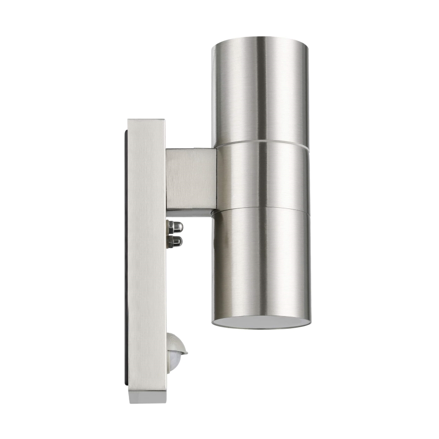 Eglo 79594 - LED-Outdoor-Wandleuchte mit Sensor ARAPONGAS 2xGU10/2,8W/230V IP44 matt Chrom