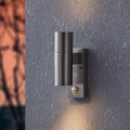 Eglo 79594 - LED-Outdoor-Wandleuchte mit Sensor ARAPONGAS 2xGU10/2,8W/230V IP44 matt Chrom