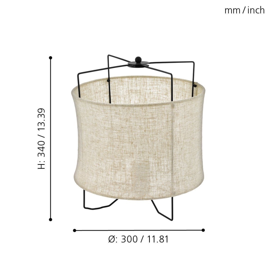 Eglo 79645 - Tischlampe BRIDEKIRK 1xE27/40W/230V beige