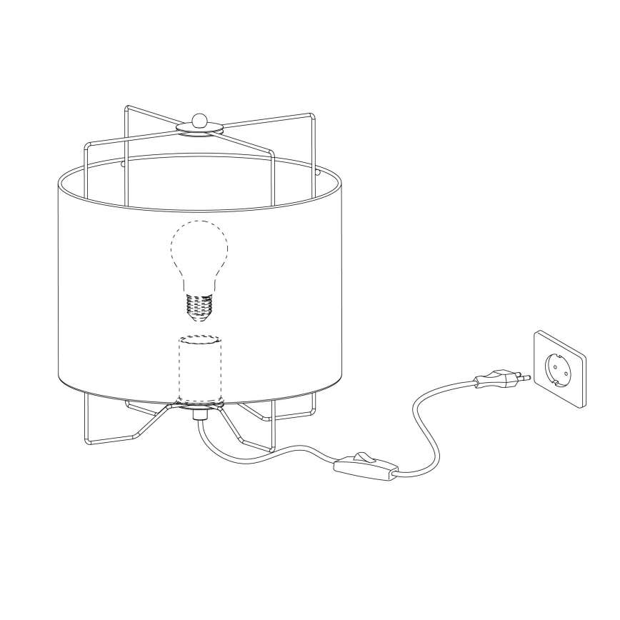 Eglo 79645 - Tischlampe BRIDEKIRK 1xE27/40W/230V beige