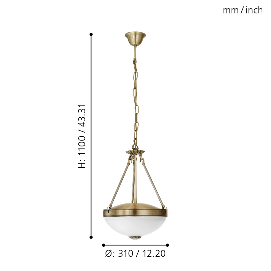 EGLO 82747 - Kronleuchter SAVOY 2xE27/60W