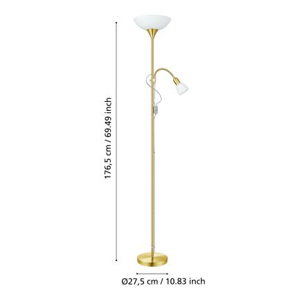 EGLO - Stehlampe 1xE27/60W + 1xE14/25W goldfarben