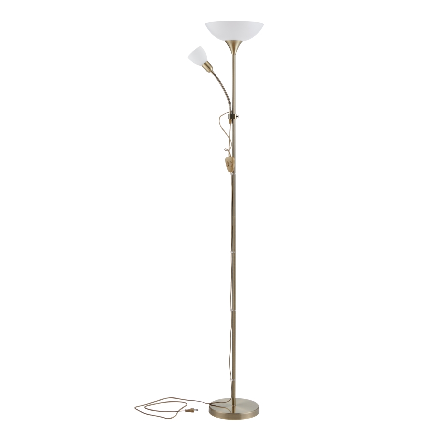 EGLO - Stehlampe 1xE27/60W + 1xE14/25W Messing