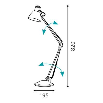 Eglo 82939 - Tischlampe TIME 1xE27/60W/230V