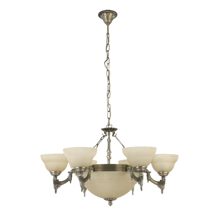Eglo - Kronleuchter an einer Kette 9xE14/60W Alabasterglas