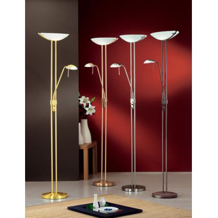 EGLO 85976 - Dimmbare Stehleuchte BAYA 1xR7s/230W+1xG9/33W antik braun