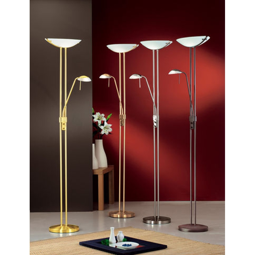EGLO 85976 - Dimmbare Stehleuchte BAYA 1xR7s/230W+1xG9/33W antik braun