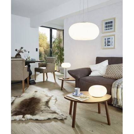 EGLO 86818 - Tischlampe OPTICA 2xE27/60W weißes Opalglas