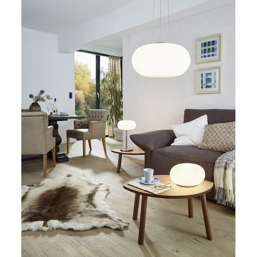 EGLO 86818 - Tischlampe OPTICA 2xE27/60W weißes Opalglas