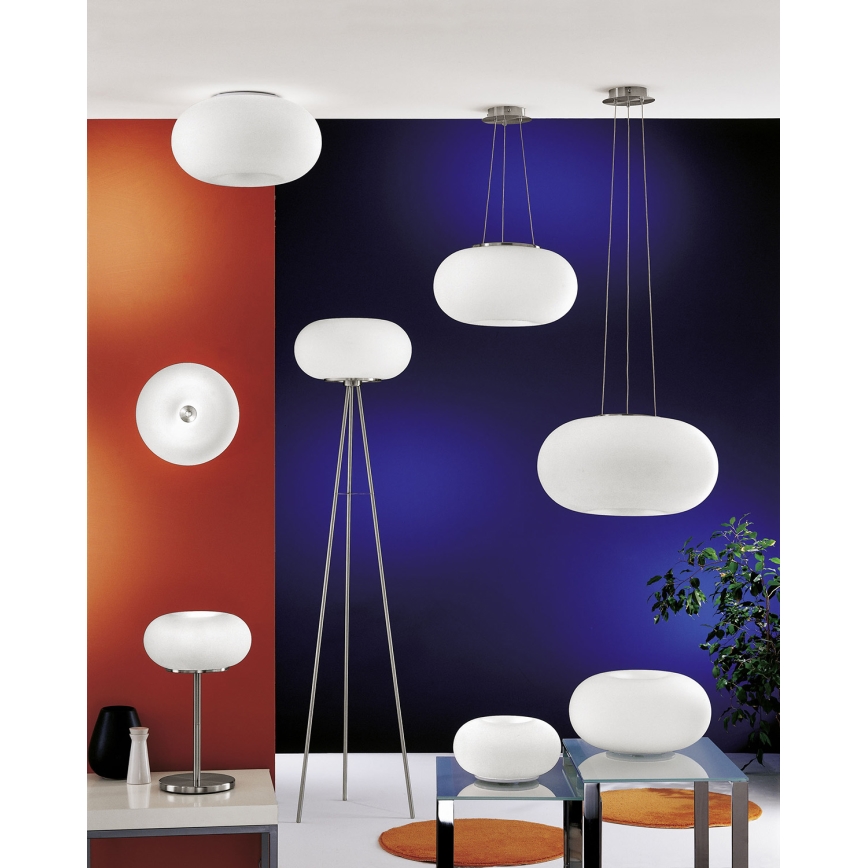 EGLO 86818 - Tischlampe OPTICA 2xE27/60W weißes Opalglas