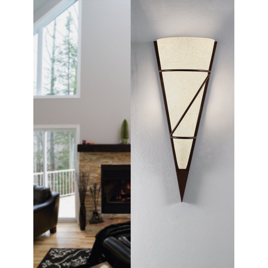 EGLO 87794 - Wandleuchte PASCAL 1 1xE27/60W antik braun/weiß