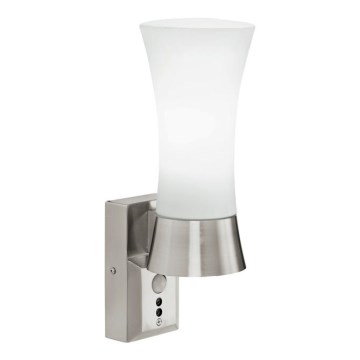 EGLO 88726 - Wandleuchte mit Sensor WALL STREET 1xE27/60W weiß