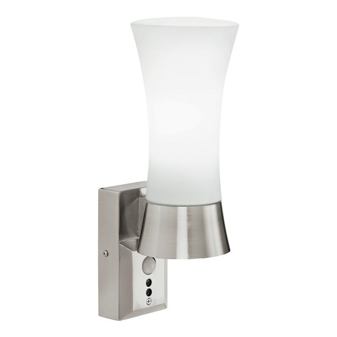 EGLO 88726 - Wandleuchte mit Sensor WALL STREET 1xE27/60W weiß