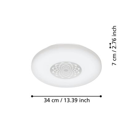 Eglo - LED dimmbare Deckenleuchte LED/15,6W/230V 2700-6500K