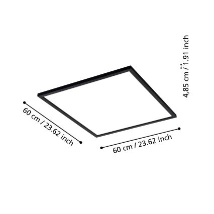 Eglo - Dimmbare LED-Deckenleuchte LED/33W/230V schwarz ZigBee