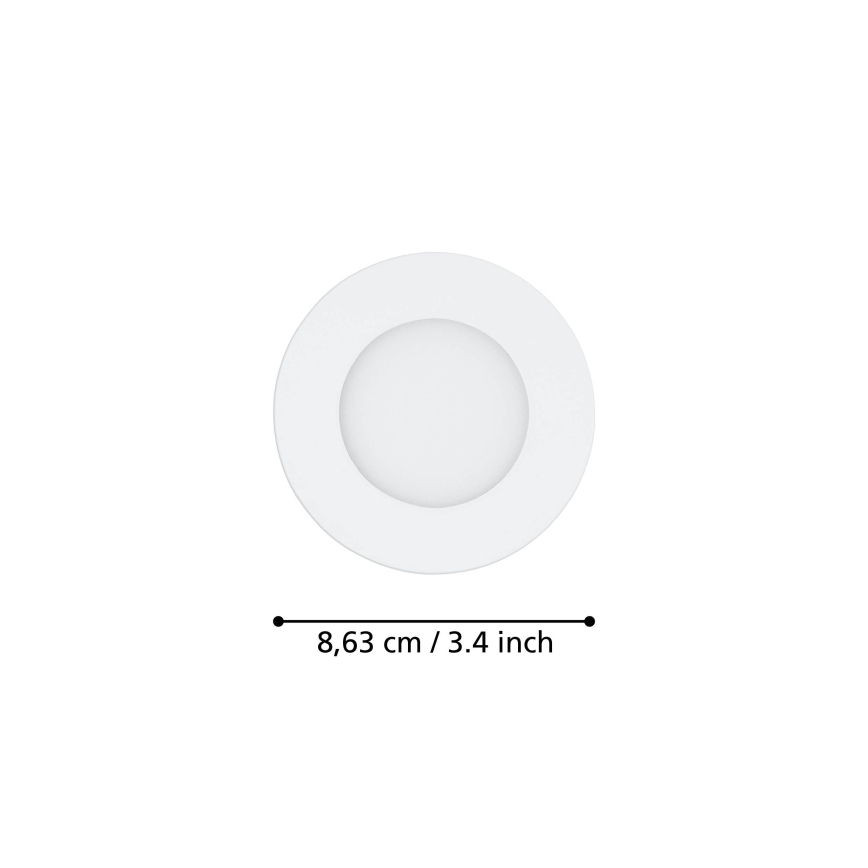 Eglo - SET 3x Dimmbare LED-Einbauleuchte FUEVA-Z  LED/2,8W/230V IP44