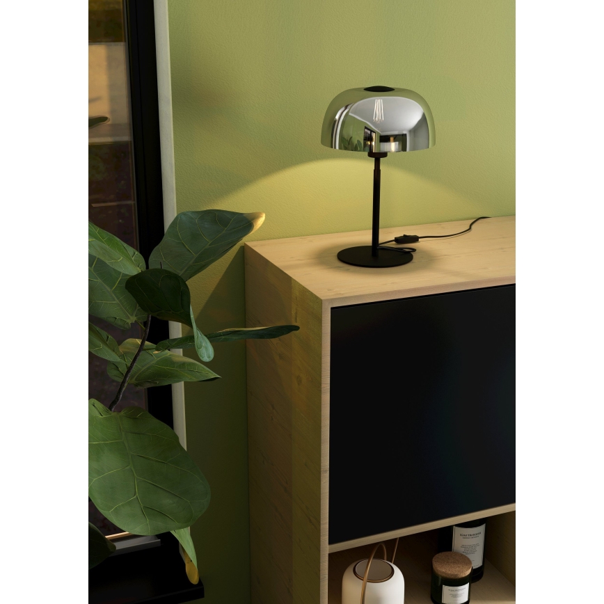 Eglo - Tischlampe 1xE27/40W/230V schwarz/grau