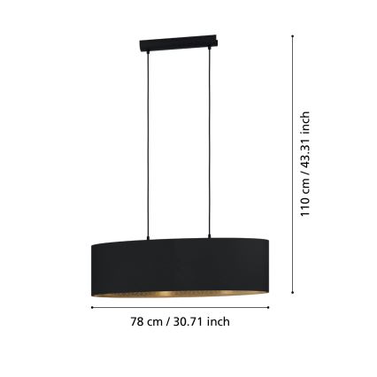 Eglo - Hängeleuchte an Schnur 2xE27/40W/230V