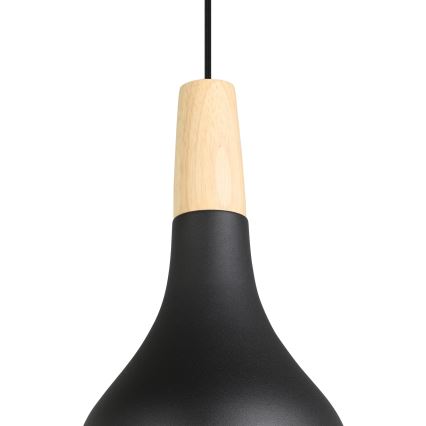 Eglo - Hängeleuchte an Schnur 1xE27/40W/230V d 18 cm schwarz