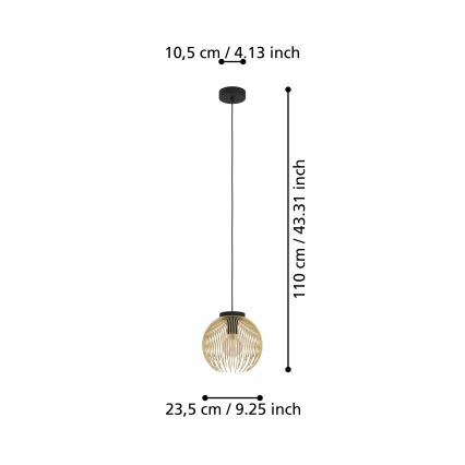 Eglo - Hängeleuchte an Schnur 1xE27/40W/230V