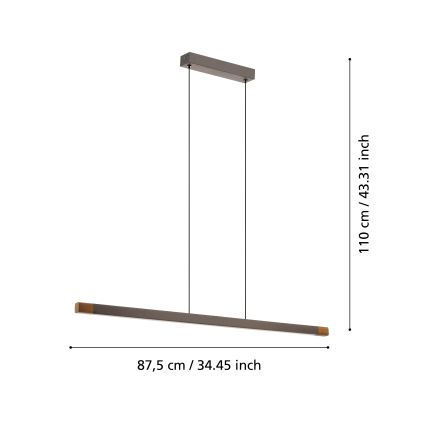 Eglo - Dimmbare LED-Hängeleuchte LED/18W/230V 3000K