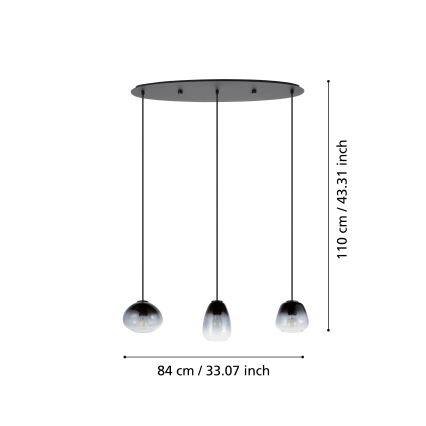Eglo - Deckenleuchte an Kabel 3xE27/40W/230V