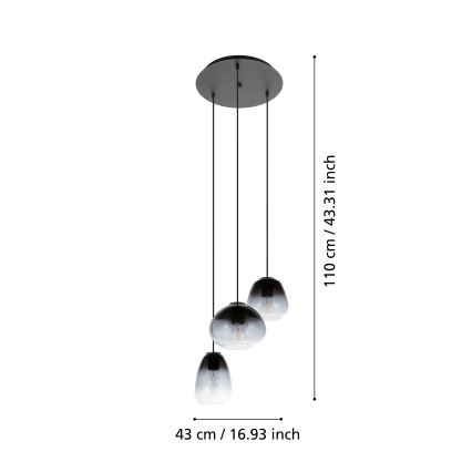 Eglo  - Hängeleuchte an Schnur 3xE27/40W/230V d 43 cm