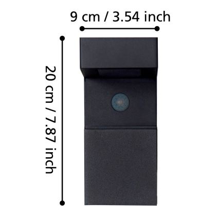 Eglo - LED-Außen-Solarleuchte mit Sensor 18xLED/0,2W/3,7V 2200 mAh IP44
