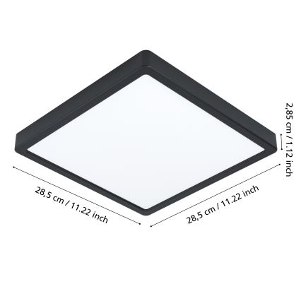 Eglo - LED Auβen-Deckenleuchte LED/20,5W/230V IP44 schwarz