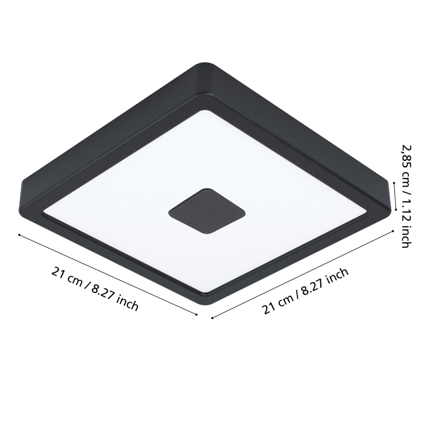 Eglo - LED Außen-Deckenleuchte LED/17W/230V IP44 schwarz