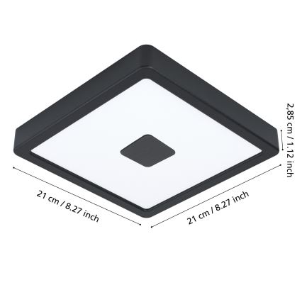 Eglo - LED Auβen-Deckenleuchte LED/17W/230V IP44 schwarz