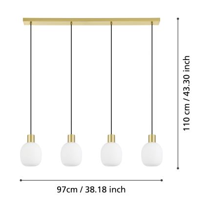 Eglo - Hängeleuchte an Seil 4xE27/40W/230V