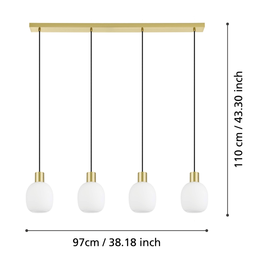 Eglo - Hängeleuchte an Seil 4xE27/40W/230V