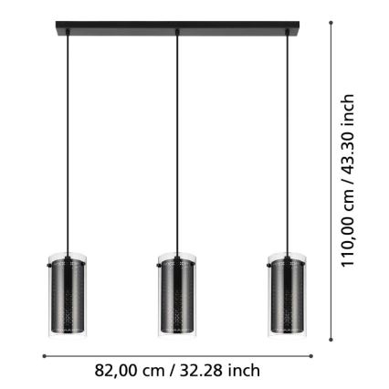 Eglo - Hängeleuchte an Schnur 3xE27/10W/230V