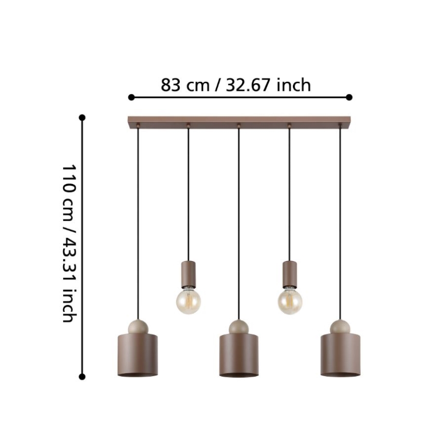 Eglo - Hängeleuchte an Schnur 5xE27/40W/230V