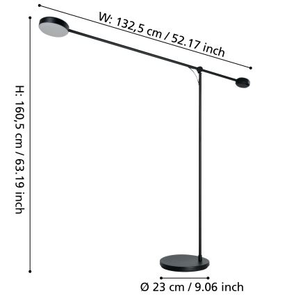 Eglo - Dimmbare LED-Stehleuchte mit Touch-Funktion LED/24W/230V