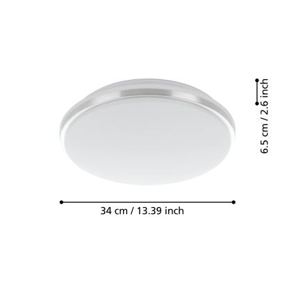 Eglo - LED-Deckenleuchte für Badezimmer LED/15,6W/230V IP44 glänzendes Chrom