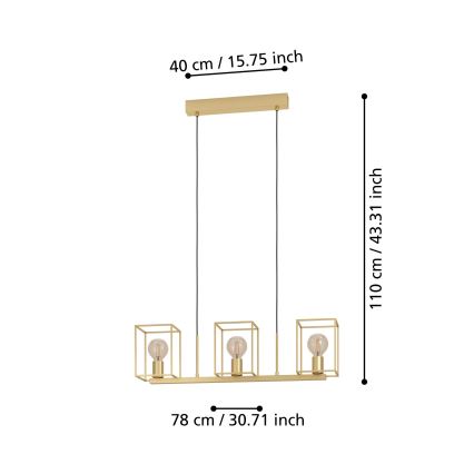 Eglo - Hängeleuchte an Schnur 3xE27/40W/230V