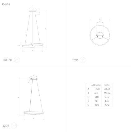 Eglo – Dimmbare LED-Hängeleuchte an einer Schnur LED/42,5W/230V 3000-6500K