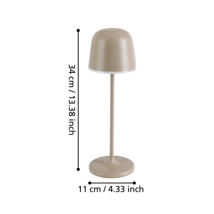 Eglo - Dimmbare, aufladbare Outdoor-LED-Leuchte LED/2,2W/5V 1800 mAh beige IP54