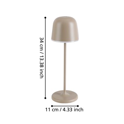 Eglo - Dimmbare, aufladbare LED-Leuchte für den Außenbereich LED/2,2W/5V 1800mAh beige IP54