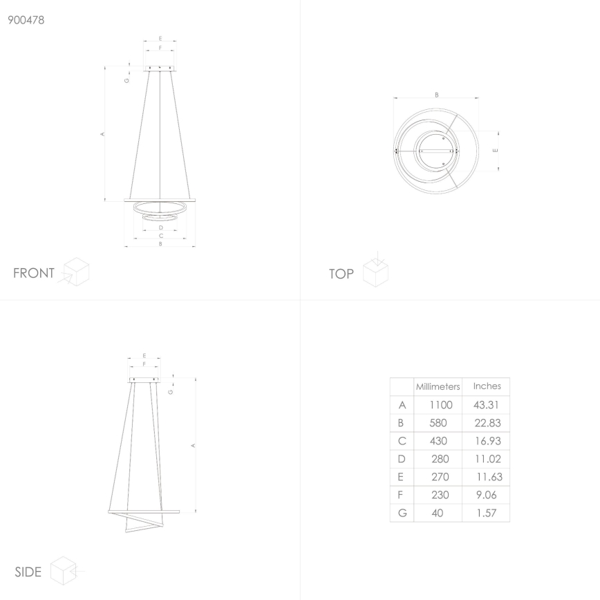 Eglo – Dimmbare LED-Hängeleuchte an einer Schnur LED/43,2W/230V weiß