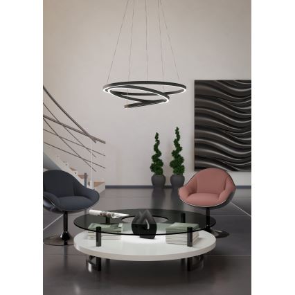 Eglo – Dimmbare LED-Hängeleuchte an einer Schnur LED/43,2W/230V schwarz