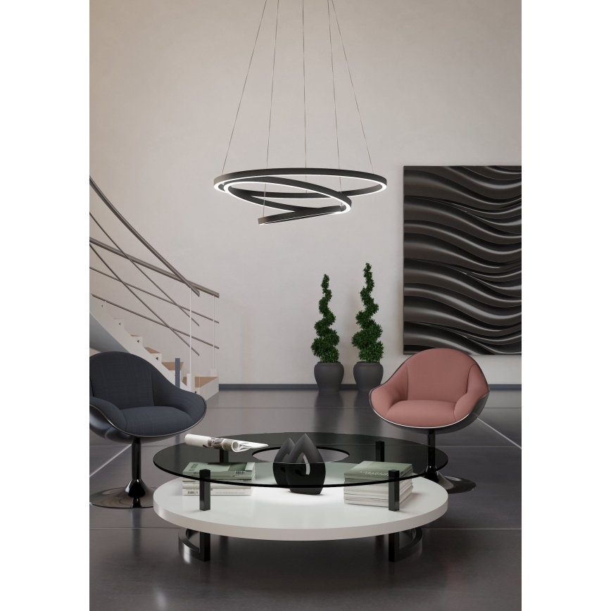 Eglo – Dimmbare LED-Hängeleuchte an einer Schnur LED/43,2W/230V schwarz