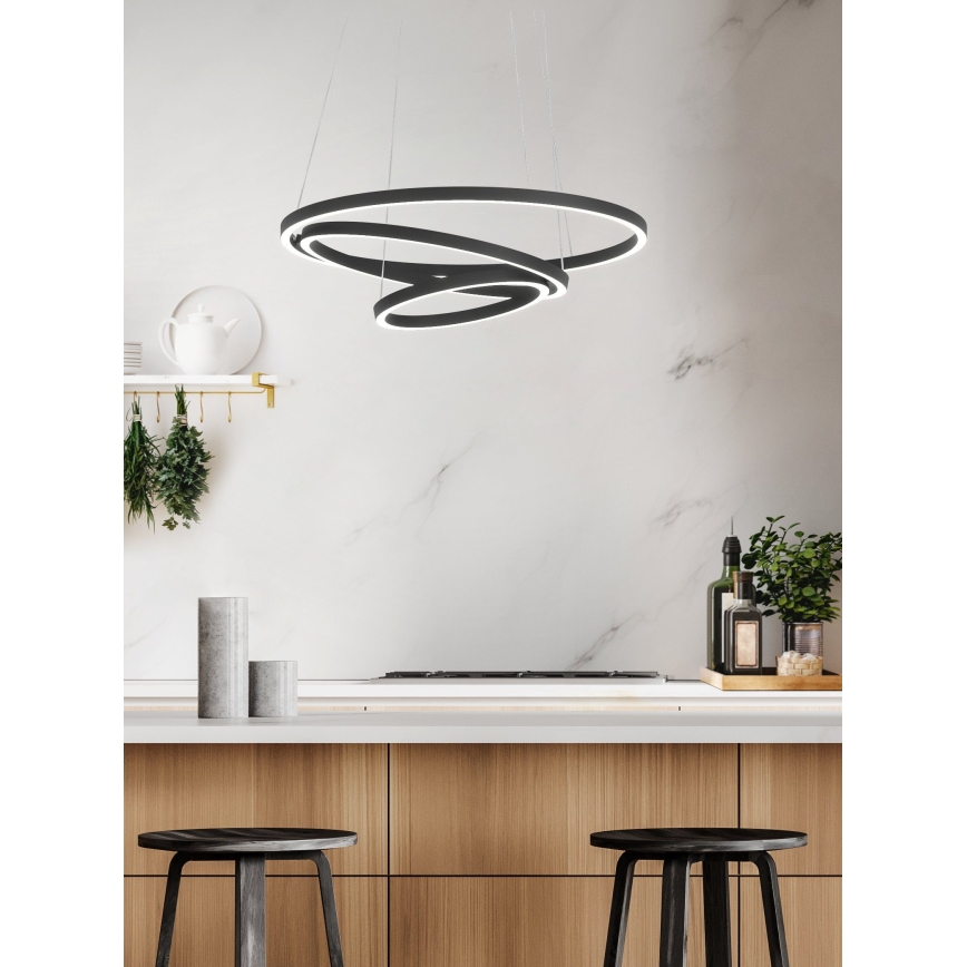 Eglo – Dimmbare LED-Hängeleuchte an einer Schnur LED/43,2W/230V schwarz