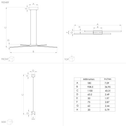 Eglo - Dimmbare LED-Hängeleuchte an Schnur 2xLED/13W/230V