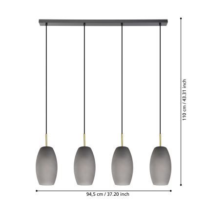 Eglo - Hängeleuchte an Seil 4xE27/40W/230V