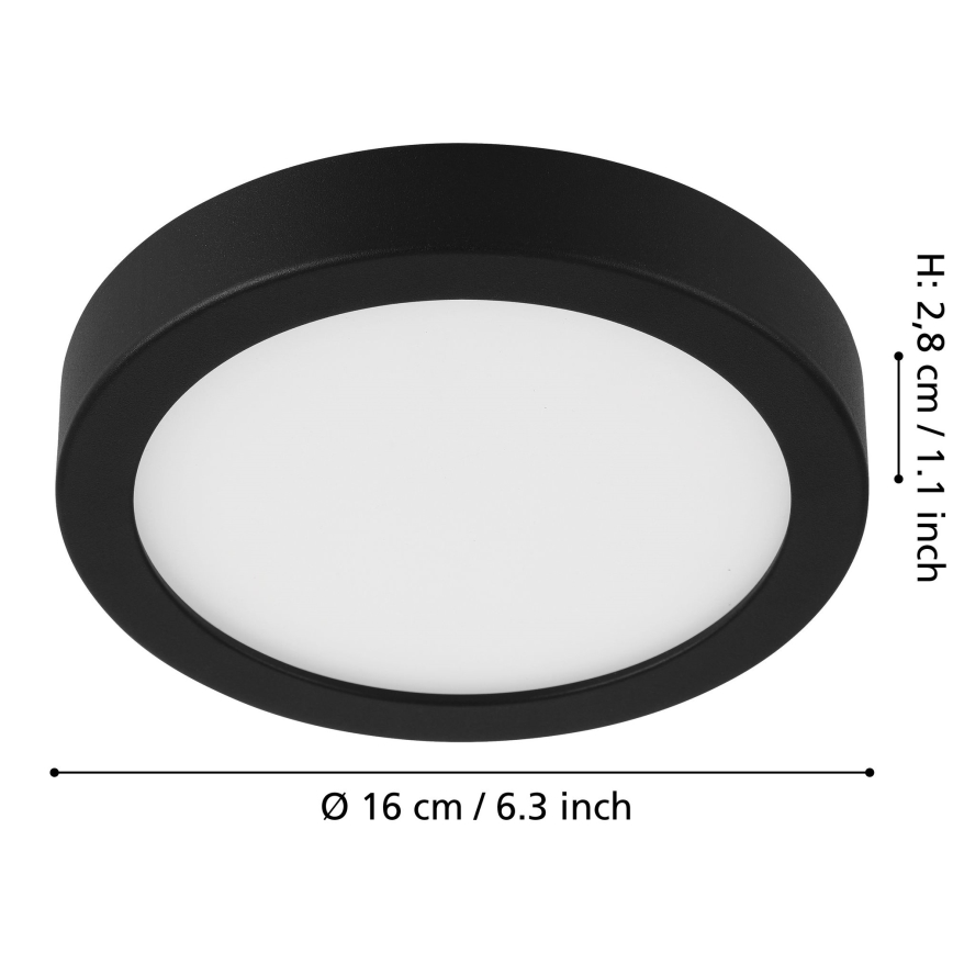 Eglo - LED dimmbare Deckenleuchte LED/11W/230V schwarz